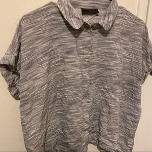Minimum gray striped viscose button up shirt EUC